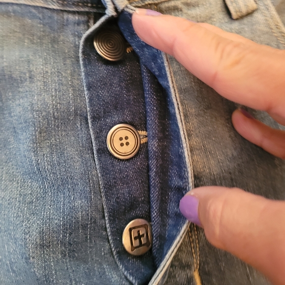 ARITZIA KSUBI ~ Hendrix Flare Two Tone Blue Denim Jeans Sz 31 - Picture 5 of 14